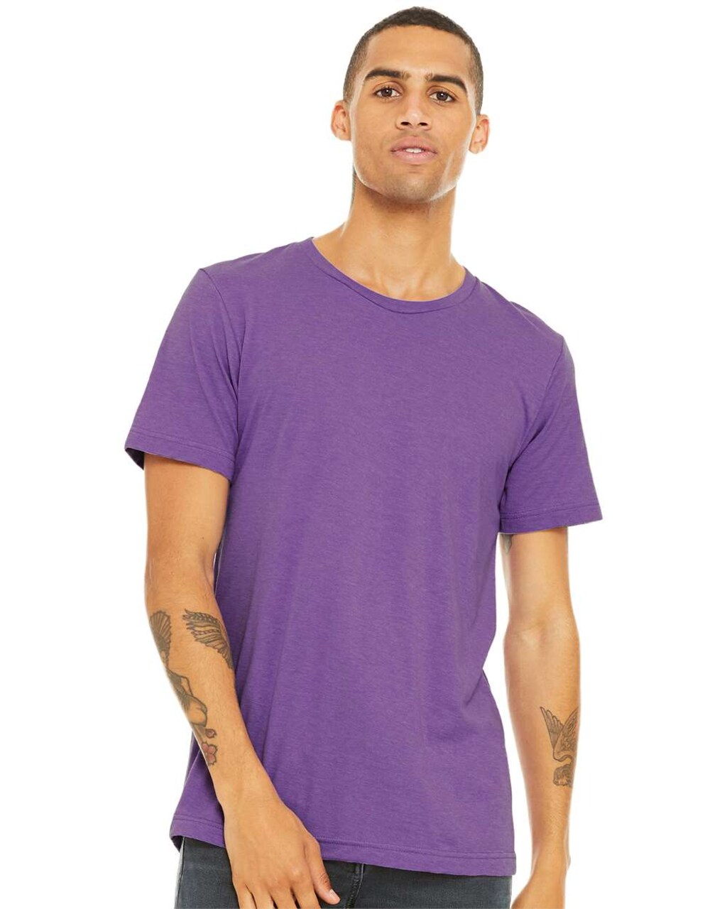 BELLA+CANVAS Men’s Triblend Crewneck Short Sleeve T-Shirt for Summer Wear, Casual Style & Lightweight Everyday Tee